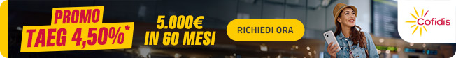 Promo Taeg 4,5% 5000€ in 60 Mesi Richedi Ora