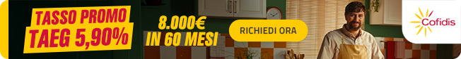 Tasso promo TAEG 5,90% 8.000€ in 60 mesi | Richiedi ora | Cofidis