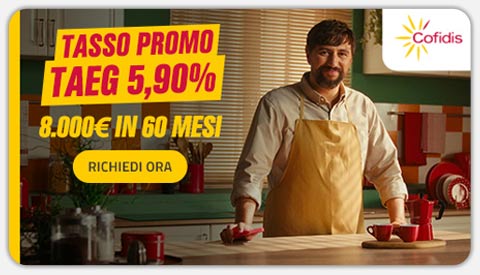 Tasso Promo TAEG 5,90% 8000€ in 60 Mesi | Richiedi Ora | Cofidis