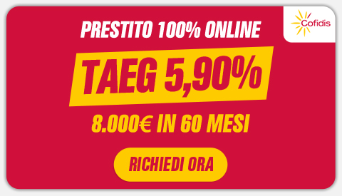 Offerta TAEG 5,90% | Prestito 100% online 8000€ in 60 Mesi | Richiedi Ora | Cofidis